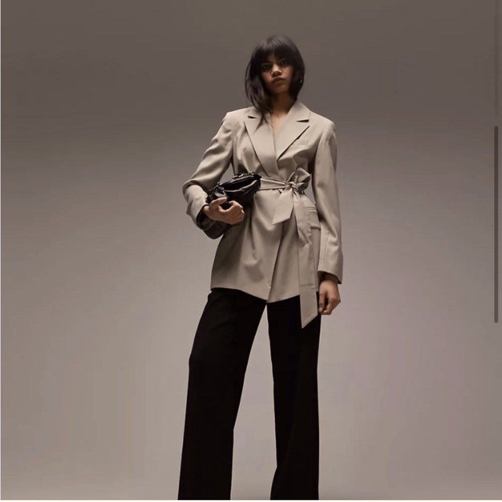NWT Topshop Belted Longline Blazer Jacket Size 10
